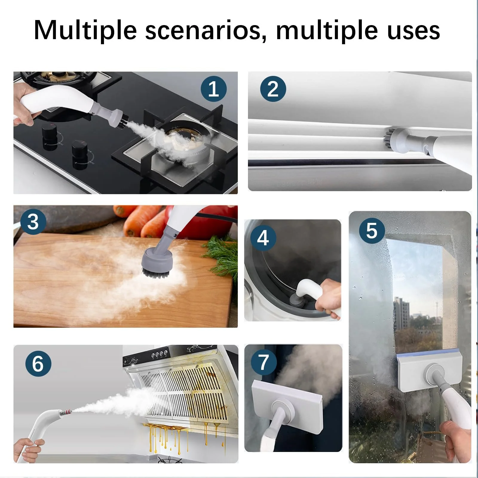 Портативний пароочисник 1200 W 620 ml 2.5 Bar з 6 аксесуарами, фото №3 Портативний пароочисник 1200 W 620 ml 2.5 Bar з 6 аксесуарами, фото №3