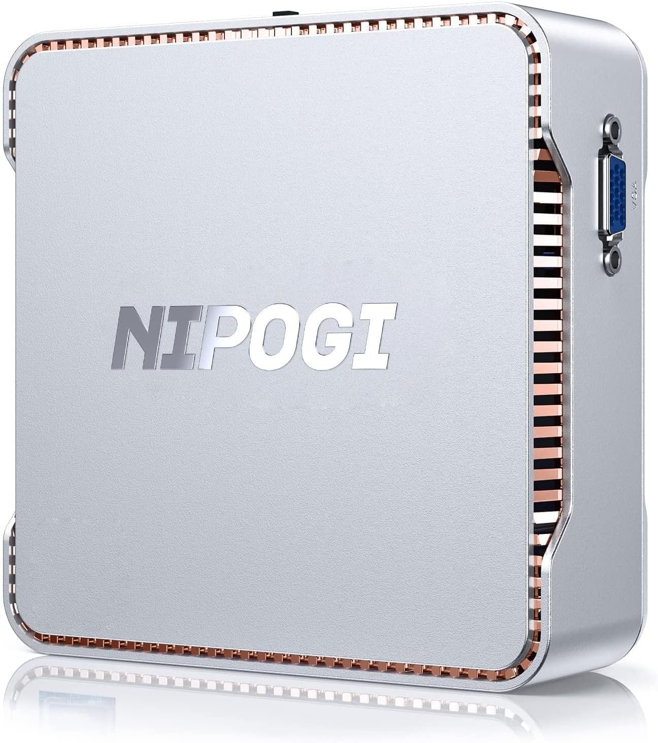 Мини ПК NiPoGi GK3V / Intel Celeron J4125 / RAM 8GB / SSD 256GB / 2 x HDMI / LAN / Wi-Fi 5 / Bluetooth 4.2 / Windows 11 / Серебристый, фото №1