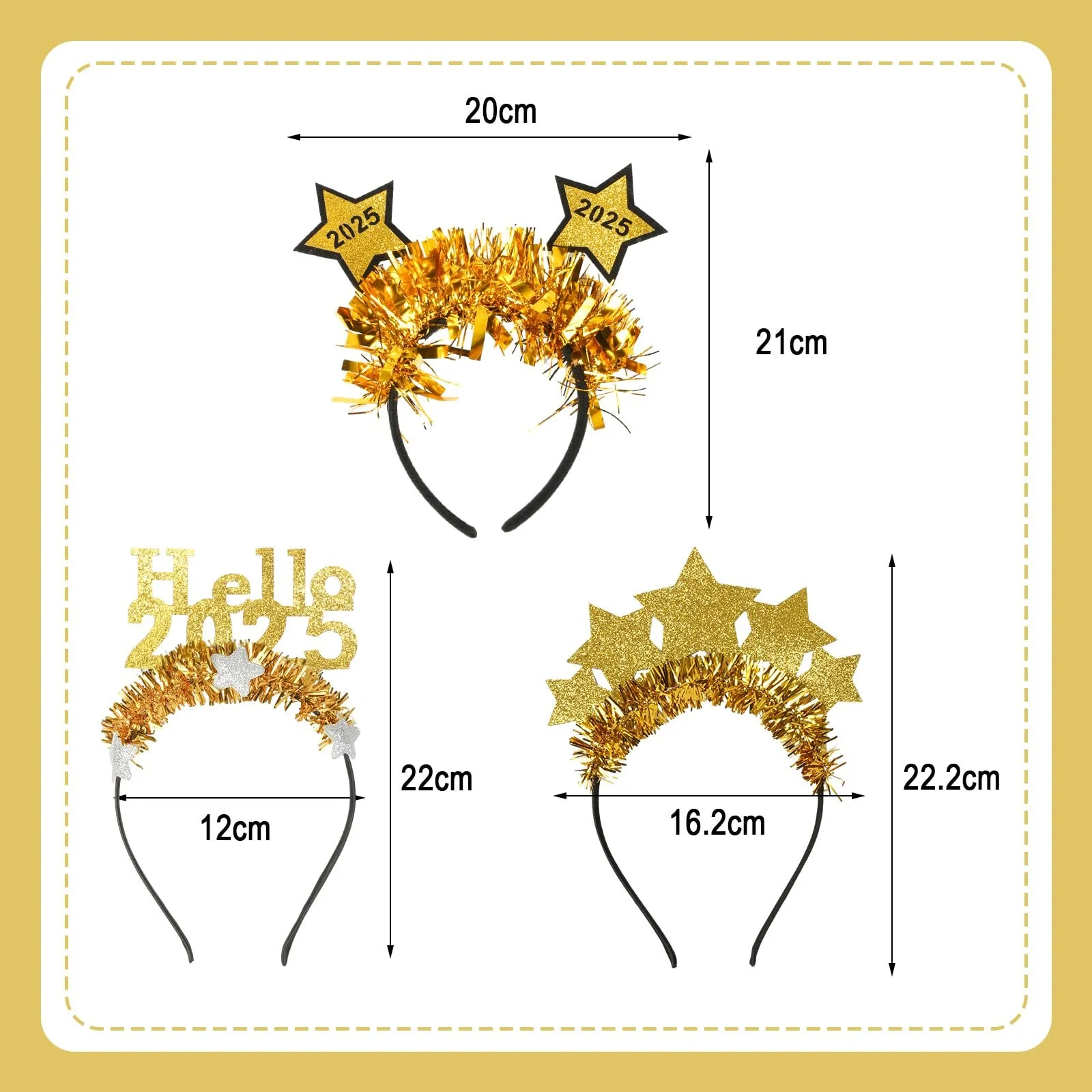 Набір з 3 новорічних обручів на голову, фото №7 Набір з 3 новорічних обручів на голову, фото №7