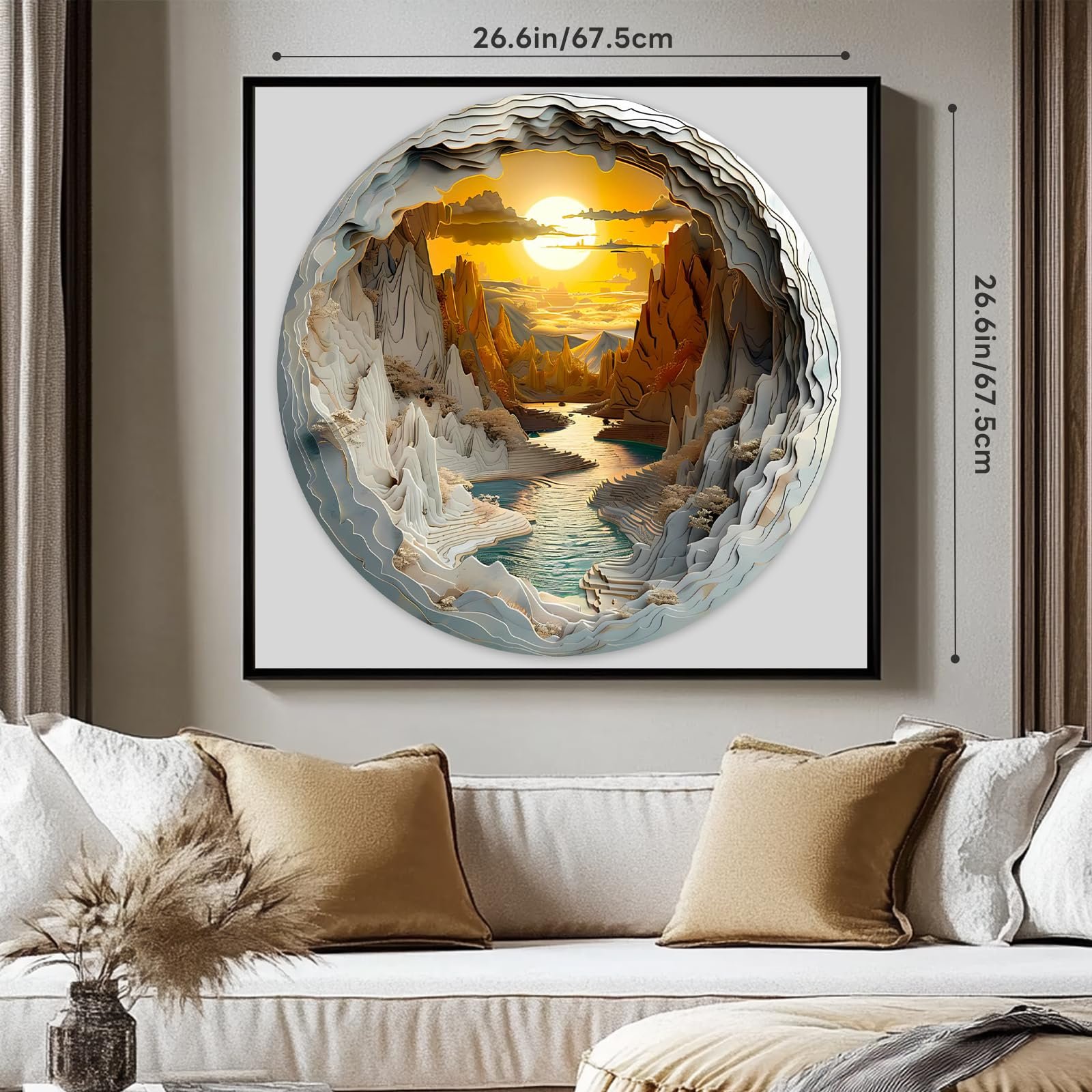 Пазл Adult Classic Rounds Visual 3D Cave Landscape 1000 елементів 67.5 x 67.5 см Блакитний, фото №3