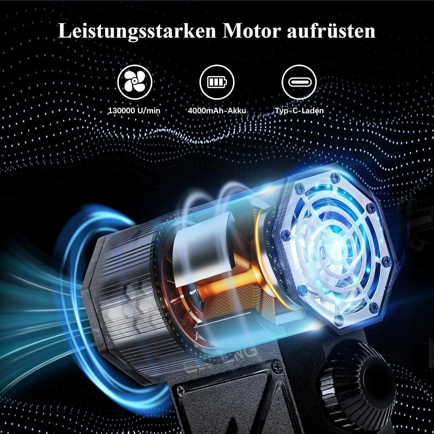 Електричний очищувач стисненим повітрям ELUTENG Плавне регулювання швидкості 130 000 RPM 8000 mAh, фото №6 Електричний очищувач стисненим повітрям ELUTENG Плавне регулювання швидкості 130 000 RPM 8000 mAh, фото №6