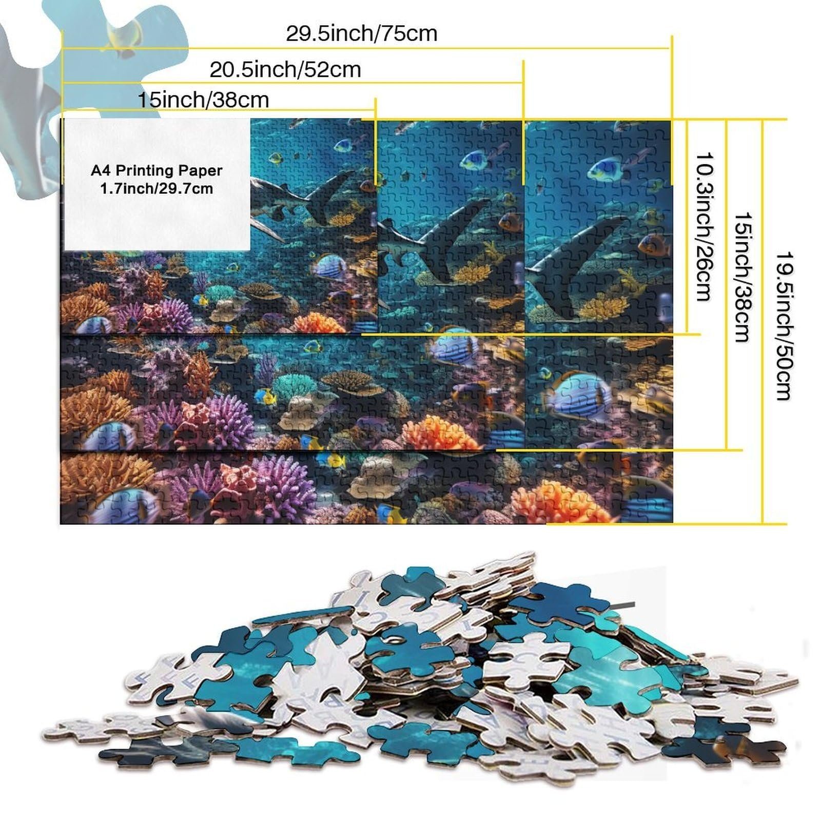 Пазл Shark Акула 1000 деталей 38 x 26 см, фото №4 Пазл Shark Акула 1000 деталей 38 x 26 см, фото №4