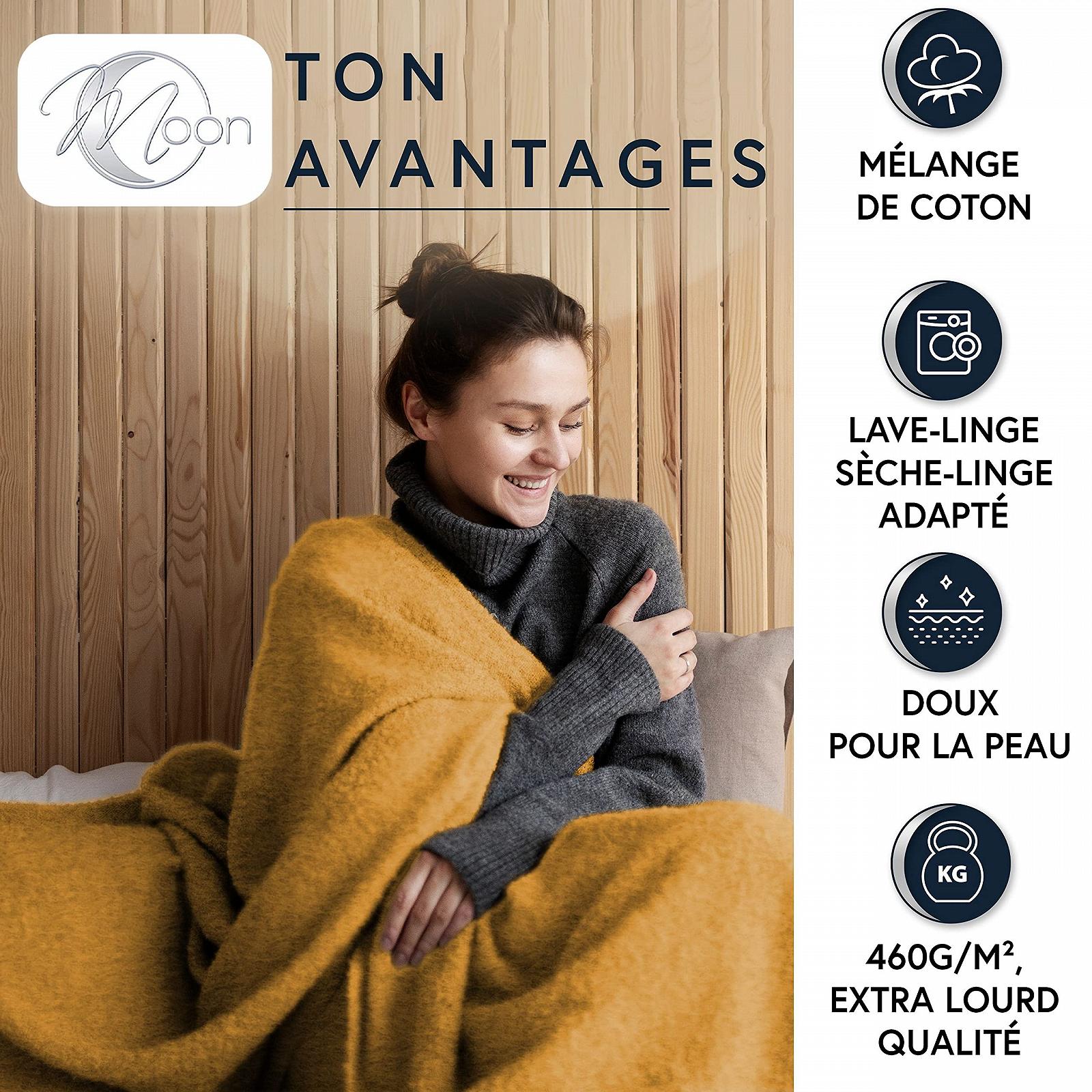 Покривало MOON Luxury Однотонна Суміш бавовни (60%/40%) Приблизно 150 x 200 см з оверлочним краєм Гірчичний, фото №2 Покривало MOON Luxury Однотонна Суміш бавовни (60%/40%) Приблизно 150 x 200 см з оверлочним краєм Гірчичний, фото №2