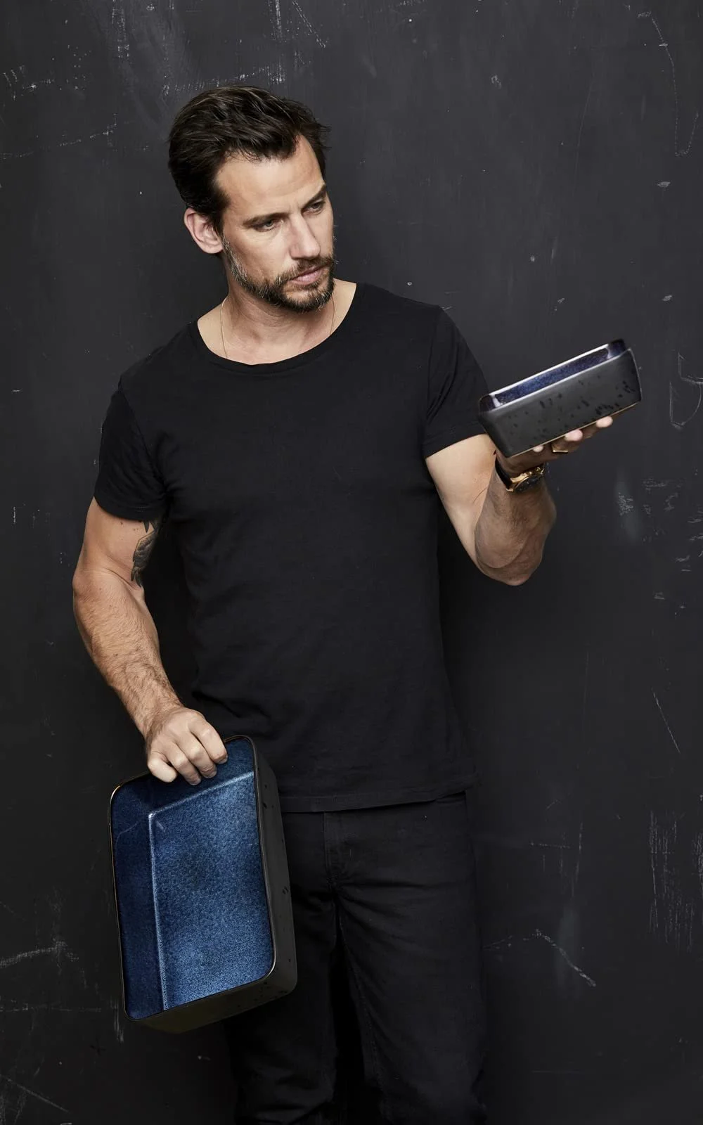 Прямоугольная форма для лазаньи BITZ керамика 19 x 14 x 6 см Черно-синяя, фото №6