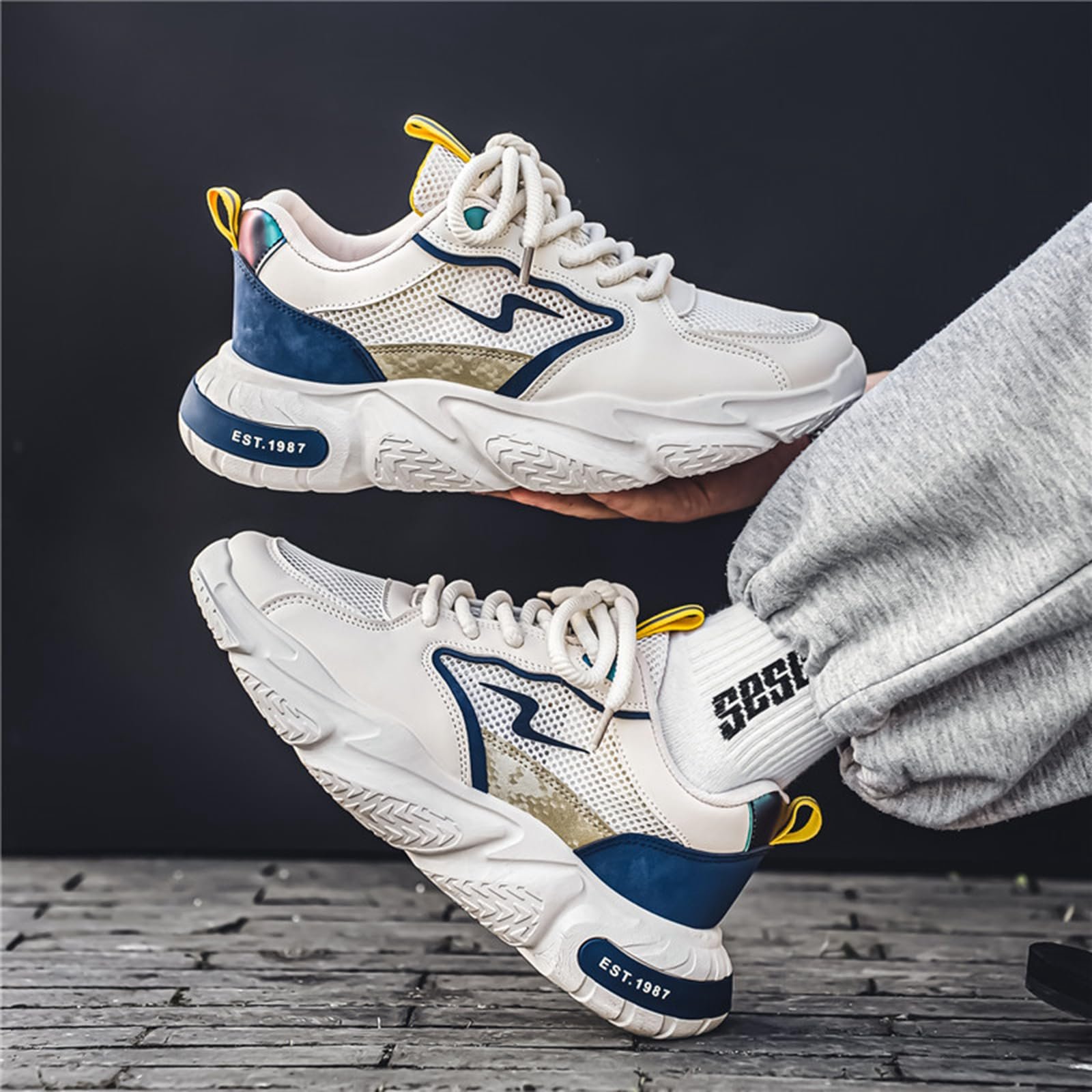 Чоловічі дихаючі спортивні кросівки CHICMARK на шнурівці для бігу та походів, фото №5