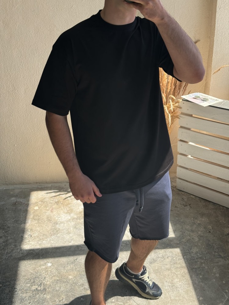 Футболка оверсайз чорна однотонна RD372, фото №4