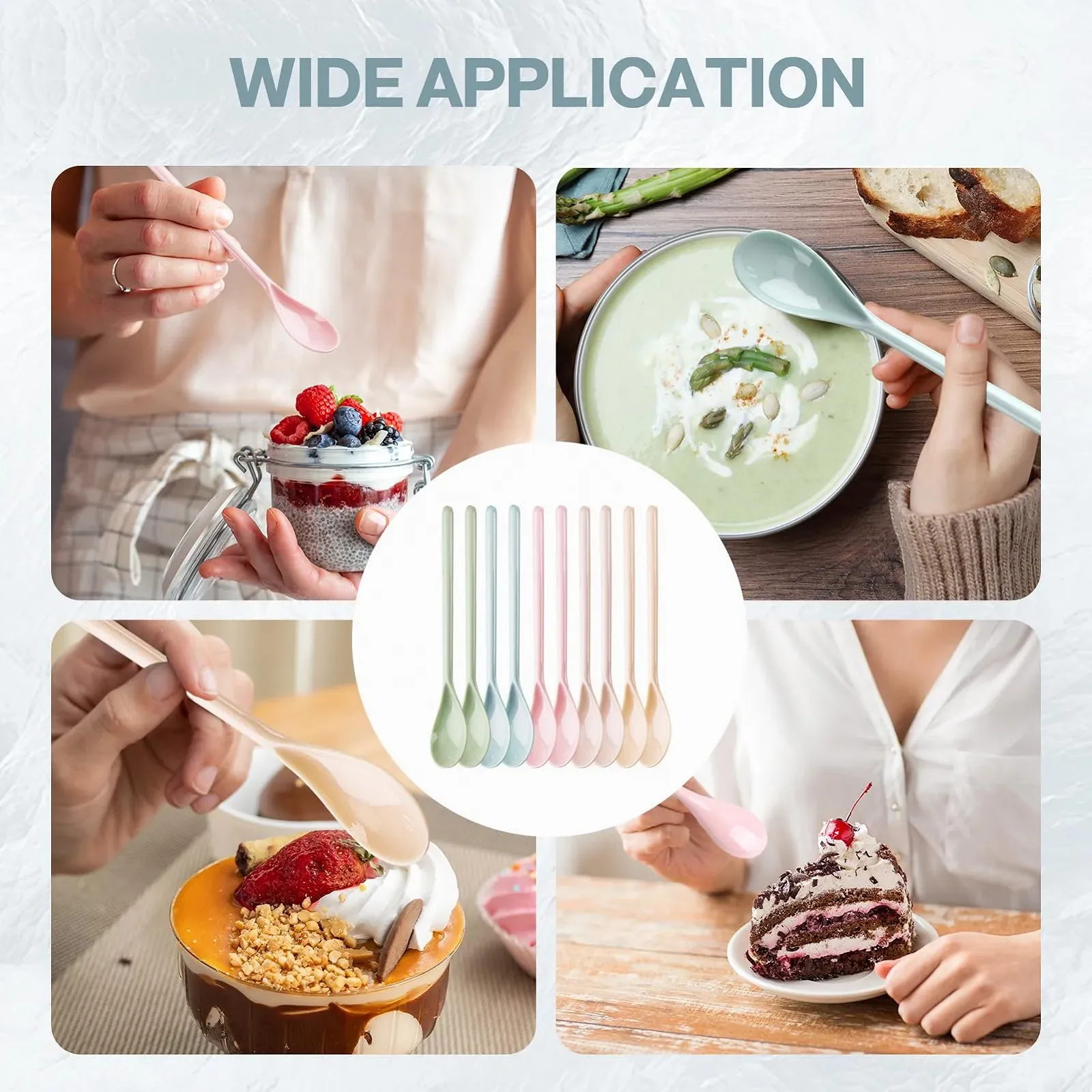 Ложка Пластикова Кольорова Довга, фото №5