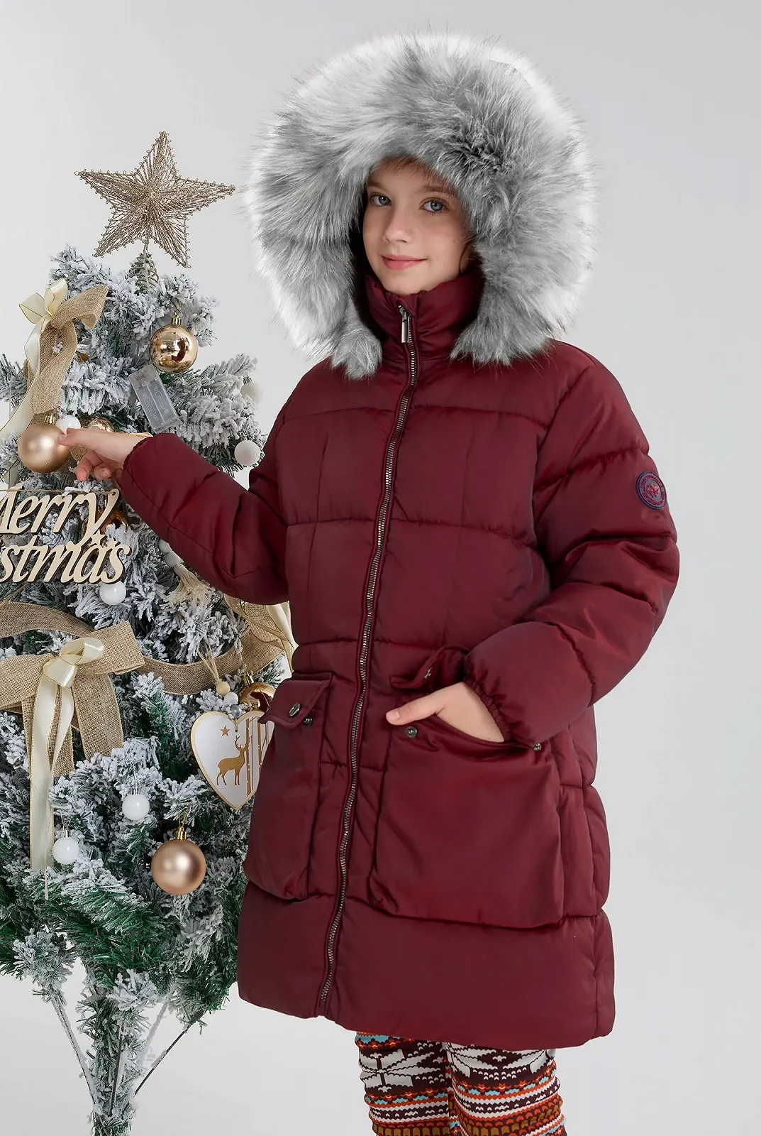 Пухова зимова куртка для дівчаток maoo garden, утеплена штучним пухом, фото №2 Пухова зимова куртка для дівчаток maoo garden, утеплена штучним пухом, фото №2