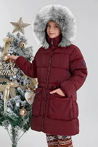 Пухова зимова куртка для дівчаток maoo garden, утеплена штучним пухом synthetic.ua - Фото 1