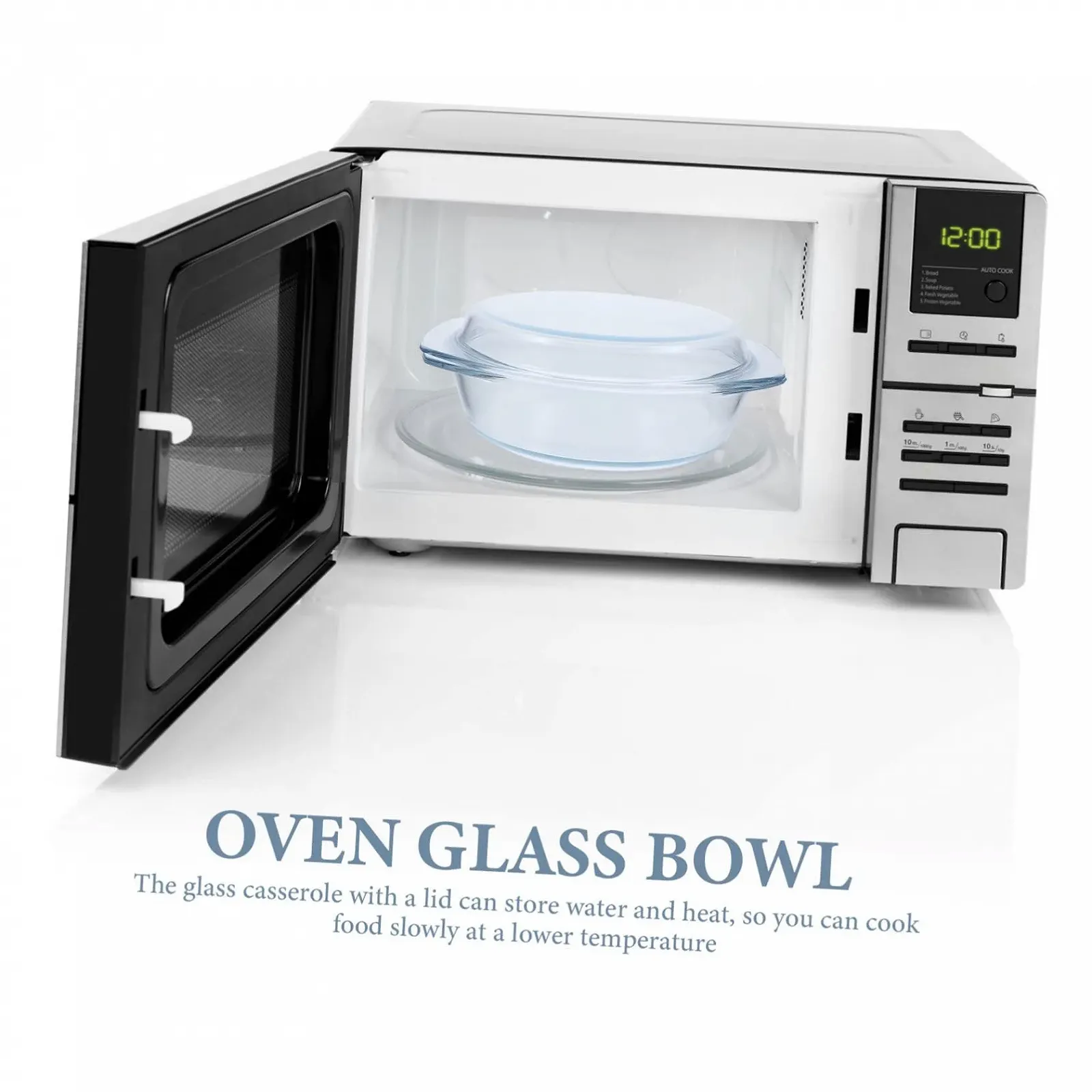 Форма для запекания стеклянная INOOMP с плоской крышкой, термостойкая, с ручками, фото №6