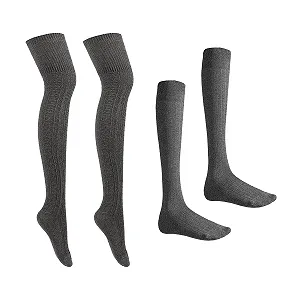 1 пара гольфів і 1 пара шкарпеток до литок, В'язані шкарпетки - Фото 1