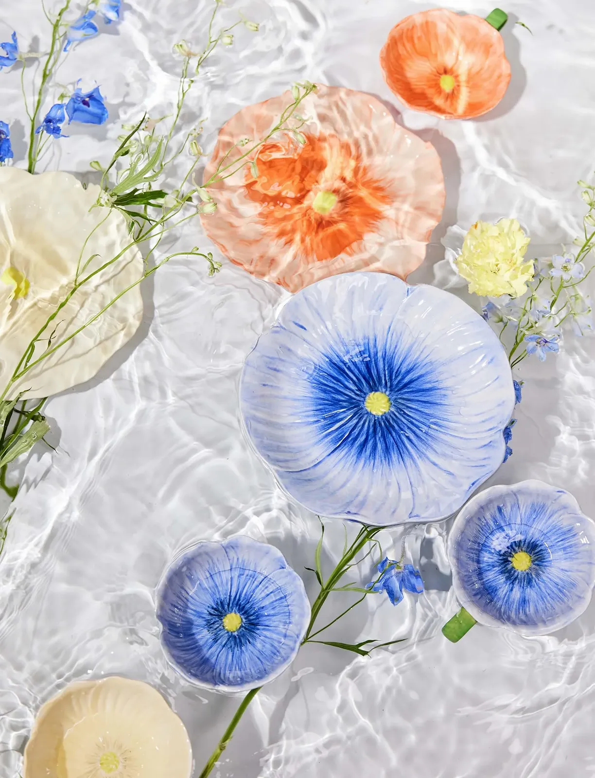 Миска ByON Poppy Цветочная Форма Каменная керамика 11 см Синяя, фото №2