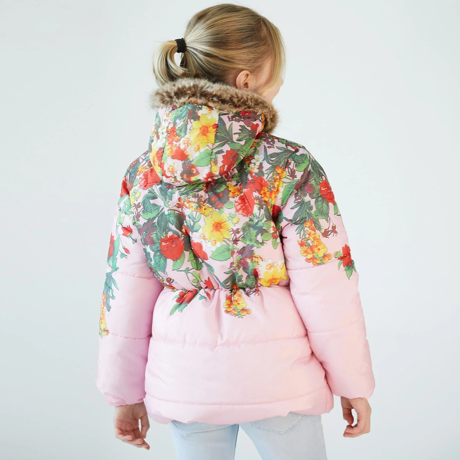 Зимняя куртка для девочек Sfwqoifou, теплая, ветрозащитная, утолщенная, элегантная зимняя куртка с меховым капюшоном, стеганая куртка, уличная куртка, зимняя куртка на подкладке, куртка с длинными рукавами, детская куртка-парка, фото №4