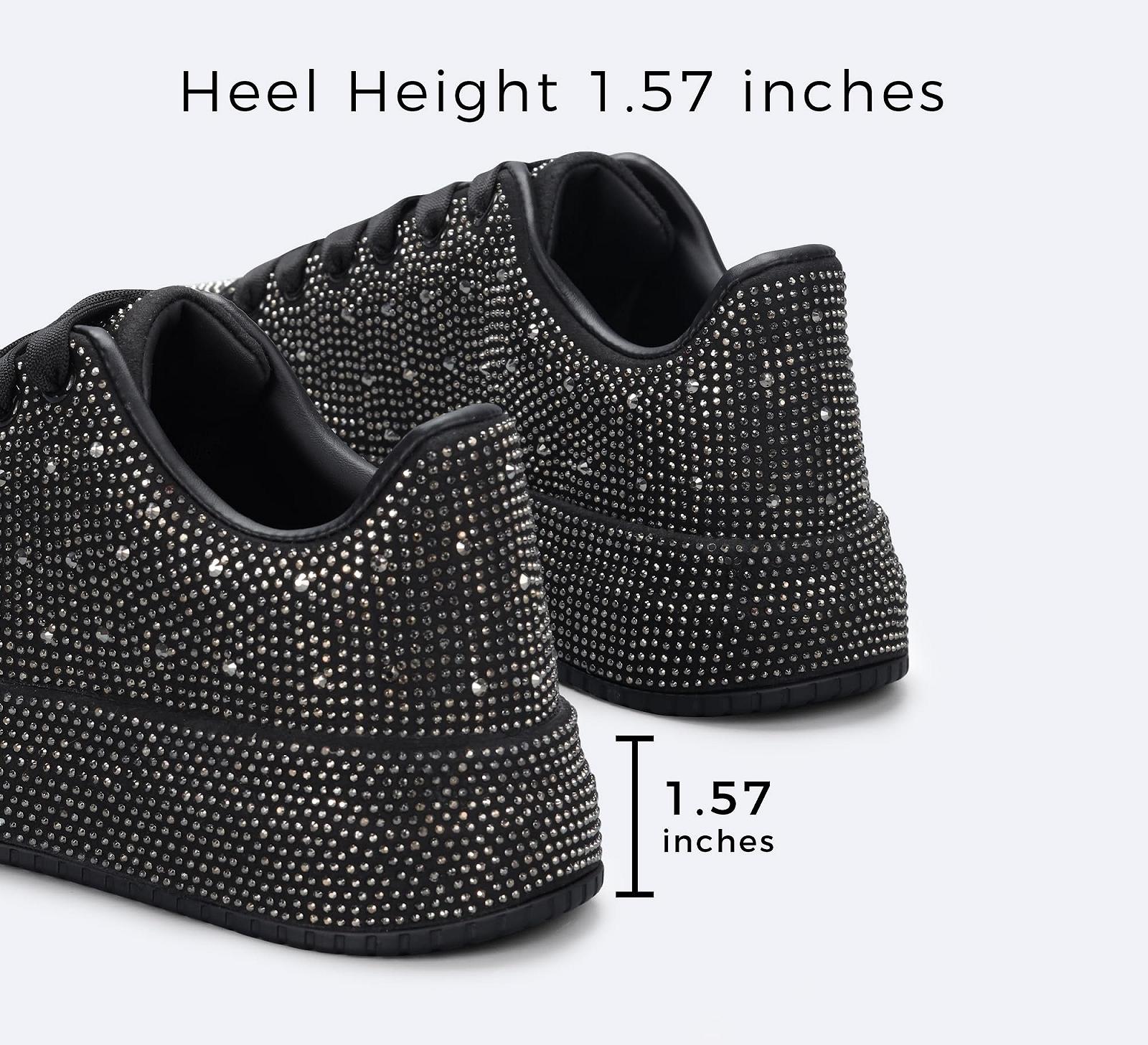 Кросівки LUCKY STEP Rhinestone для жінок, платформа, блискучі, тенісні туфлі, модні весільні кросівки для прогулянок, фото №3