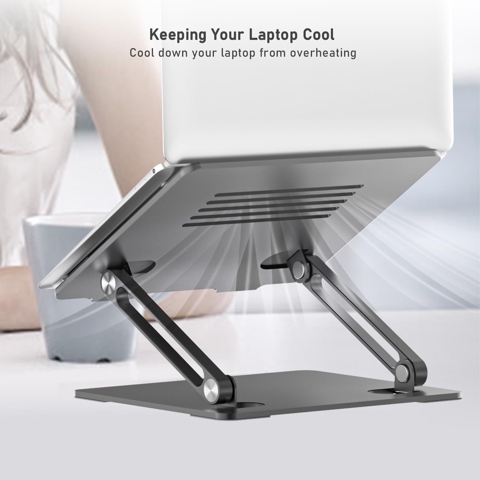 Подставка для ноутбука BoYata Multi-Angle с вентиляционным отверстием (10-15 дюймов) Silver, фото №6 Подставка для ноутбука BoYata Multi-Angle с вентиляционным отверстием (10-15 дюймов) Silver, фото №6