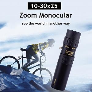 Бінокль Diyeeni 10-30 x 25 HD Munoculars Zoom Spotty з нічним баченням висока роздільна здатність з окуляром 12 мм чорний synthetic.ua - Фото 1