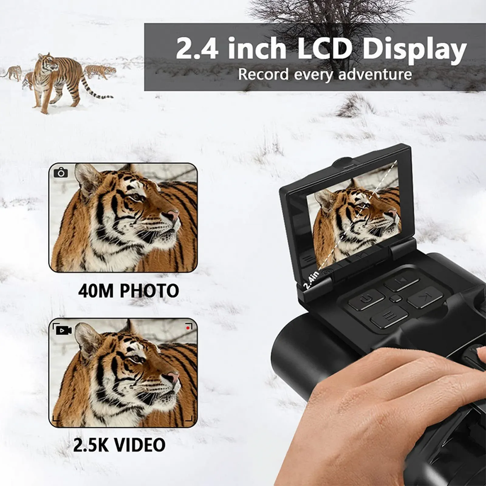 Цифровий бінокль з камерою 2.4 LCD 8x 5MP 32мм HD, фото №4