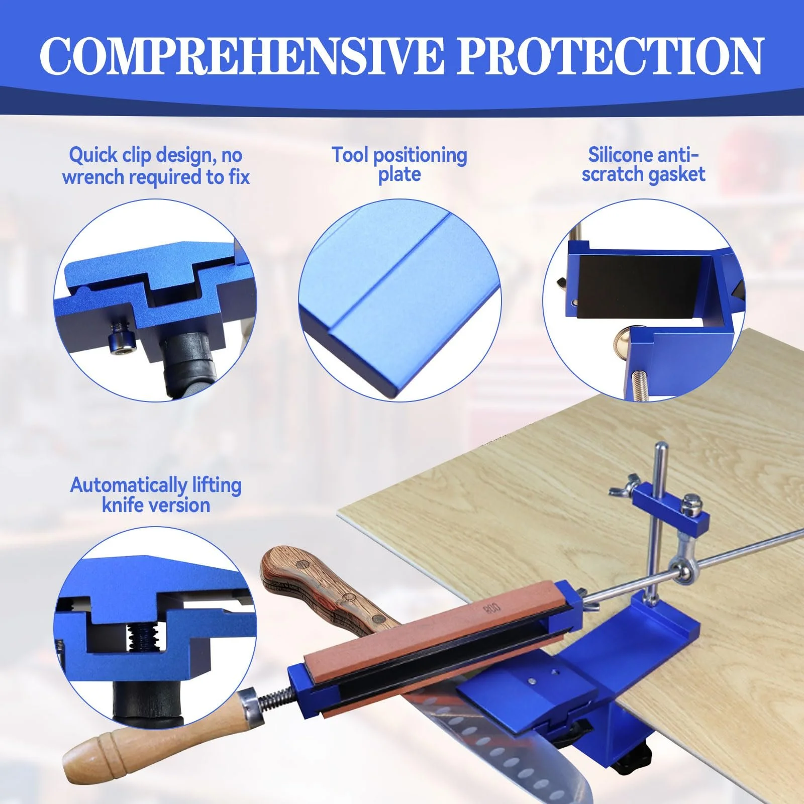 Профессиональная система заточки ножей ручная с фиксированным углом и 8 камнями, фото №5