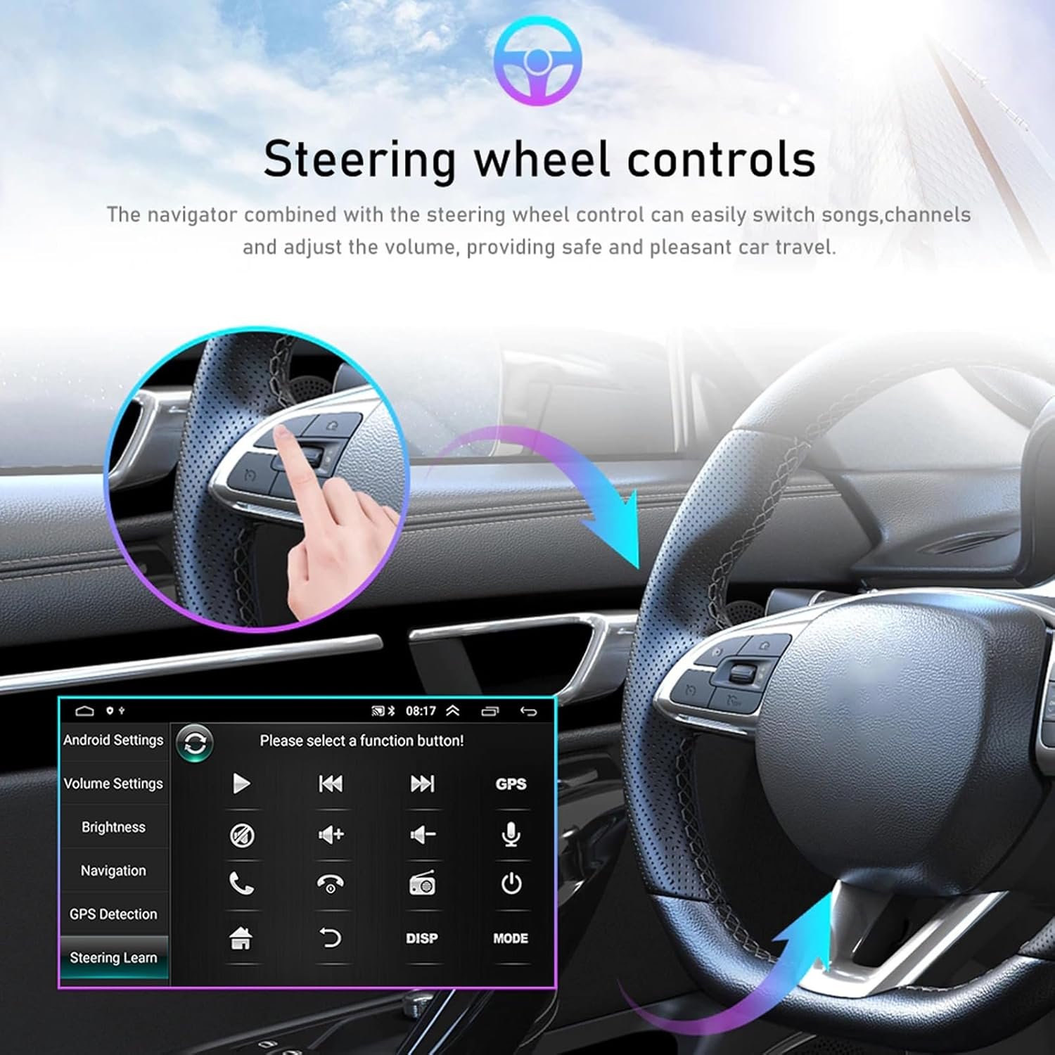 Штатная автомагнитола GOFORJUMP для FIAT Punto / 7" / Сенсорная / 1/32Гб / Android 13 / Apple CarPlay / Android Auto / Bluetooth / WI-FI / GPS / USB, фото №5