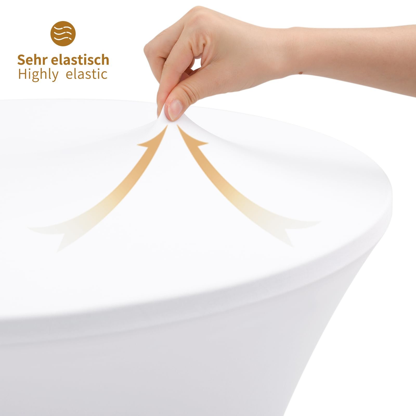 Набір із 3 чохлів для коктейльних столів Showgeous Stretch Bar Table Covers Еластичні Діаметр 60–65 см, фото №5