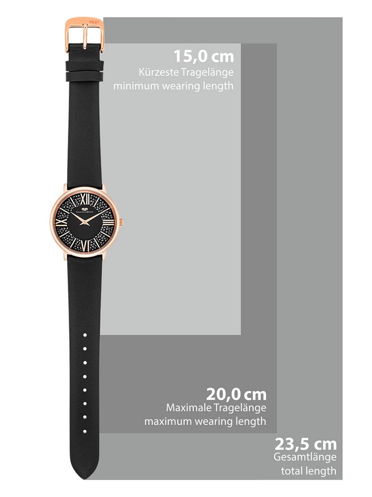 Жіночий годинник Rhodenwald & Söhne, аналоговий, кварцовий, Japan, 10010335, чорний шкіряний ремінець, прикрашений кристалами, золотий, фото №3 Жіночий годинник Rhodenwald & Söhne, аналоговий, кварцовий, Japan, 10010335, чорний шкіряний ремінець, прикрашений кристалами, золотий, фото №3