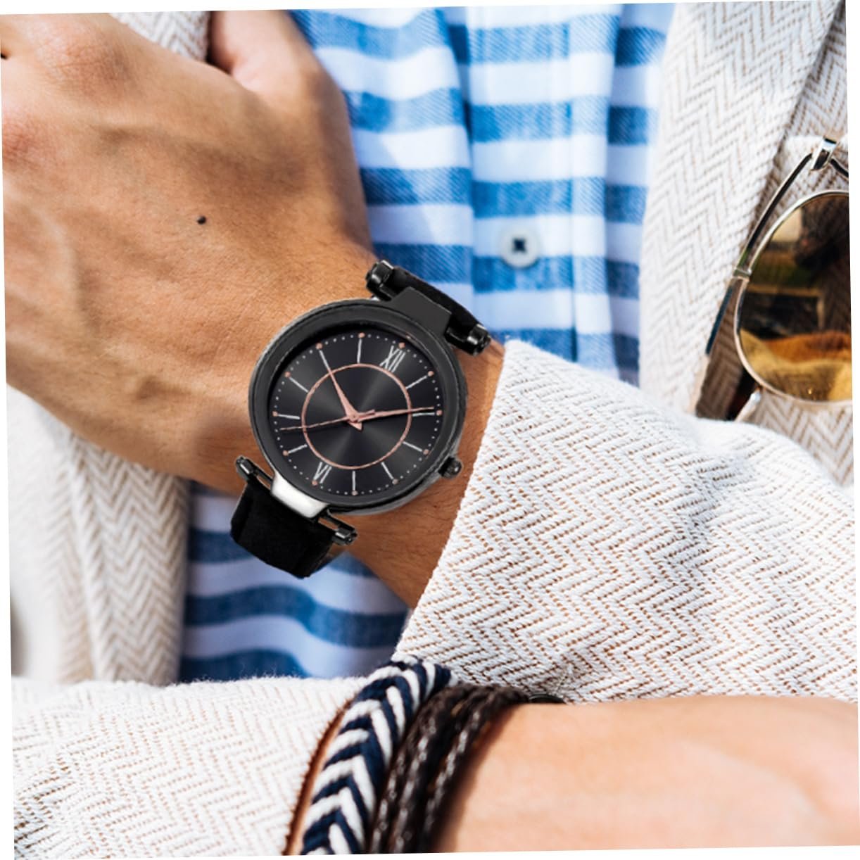 Жіночий годинник PartyKindom 2 шт. з імітацією шкіряного ремінця, фото №6 Жіночий годинник PartyKindom 2 шт. з імітацією шкіряного ремінця, фото №6