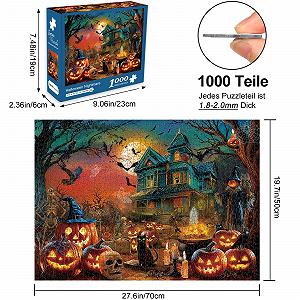 Пазл 1000 деталей для взрослых Halloween Nightmare Scary Ghost 70 x 50 см synthetic.ua - Фото 1