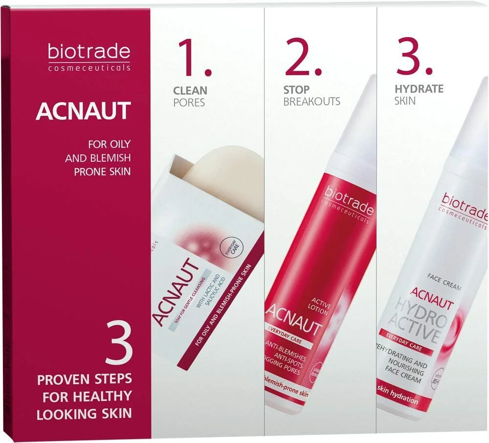 Набір для догляду за проблемною шкірою Biotrade 3 Easy Levels: Здорове обличчя без акне, прищів та чорних цяток, фото №1
