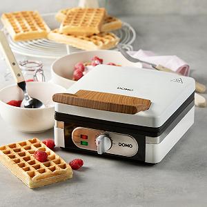 Вафельница DOMO DO9274W, для бельгийских вафель, двойная, 1400 Вт, порошково-белая synthetic.ua - Фото 1