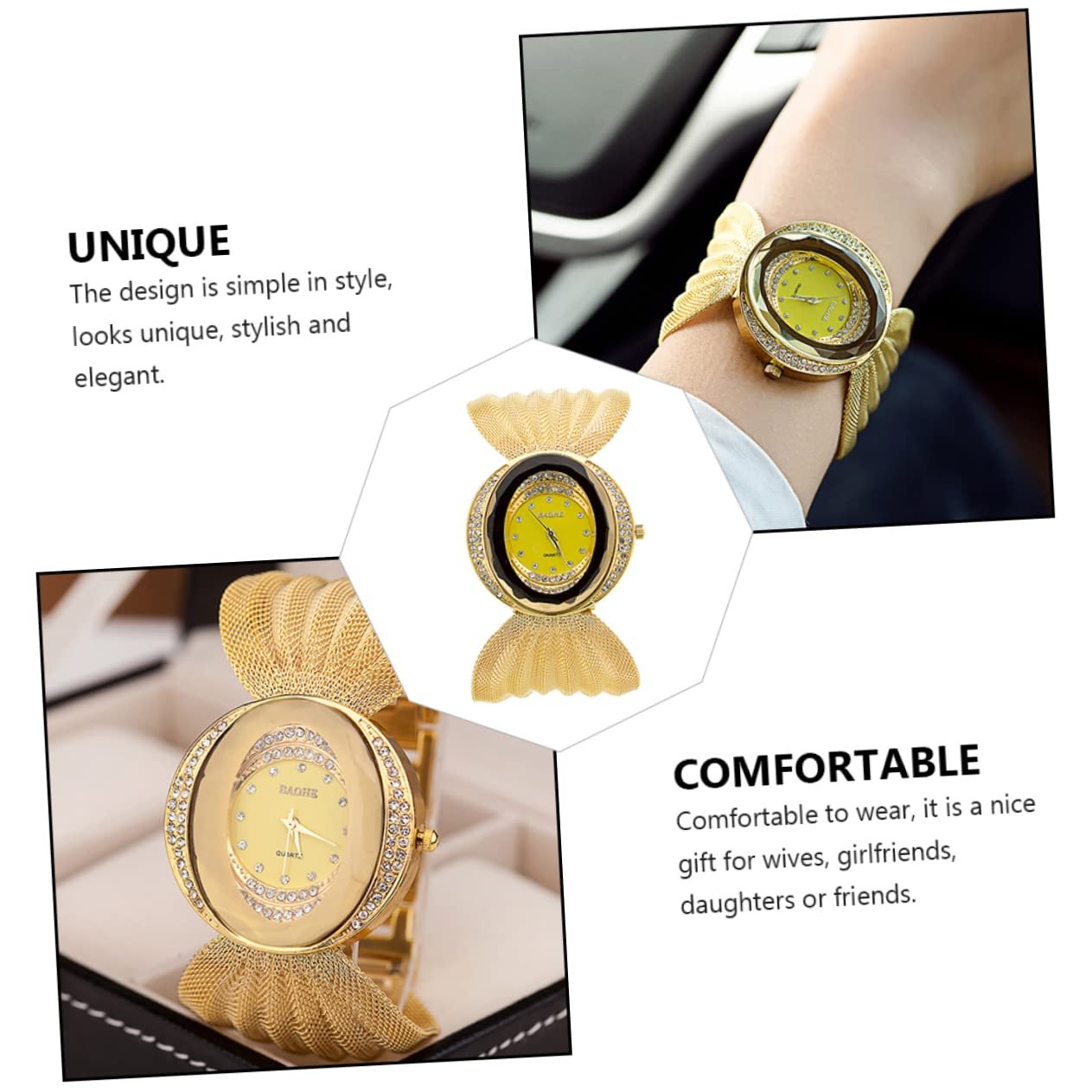 Часы Healvian овальные Chic женские кварцевые с сетчатым ремешком, фото №2