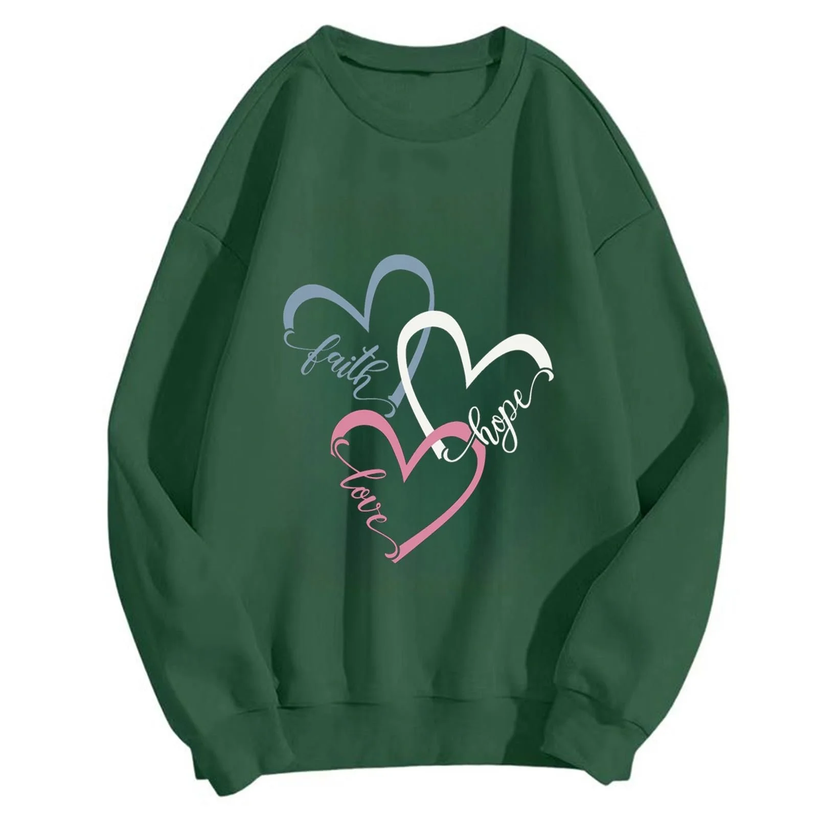 Свитшот Vhersily 2025 Модный Женский Повседневный Круглый Вырез День Святого Валентина Love You Funny Пуловер Дешевая Одежда, фото №3