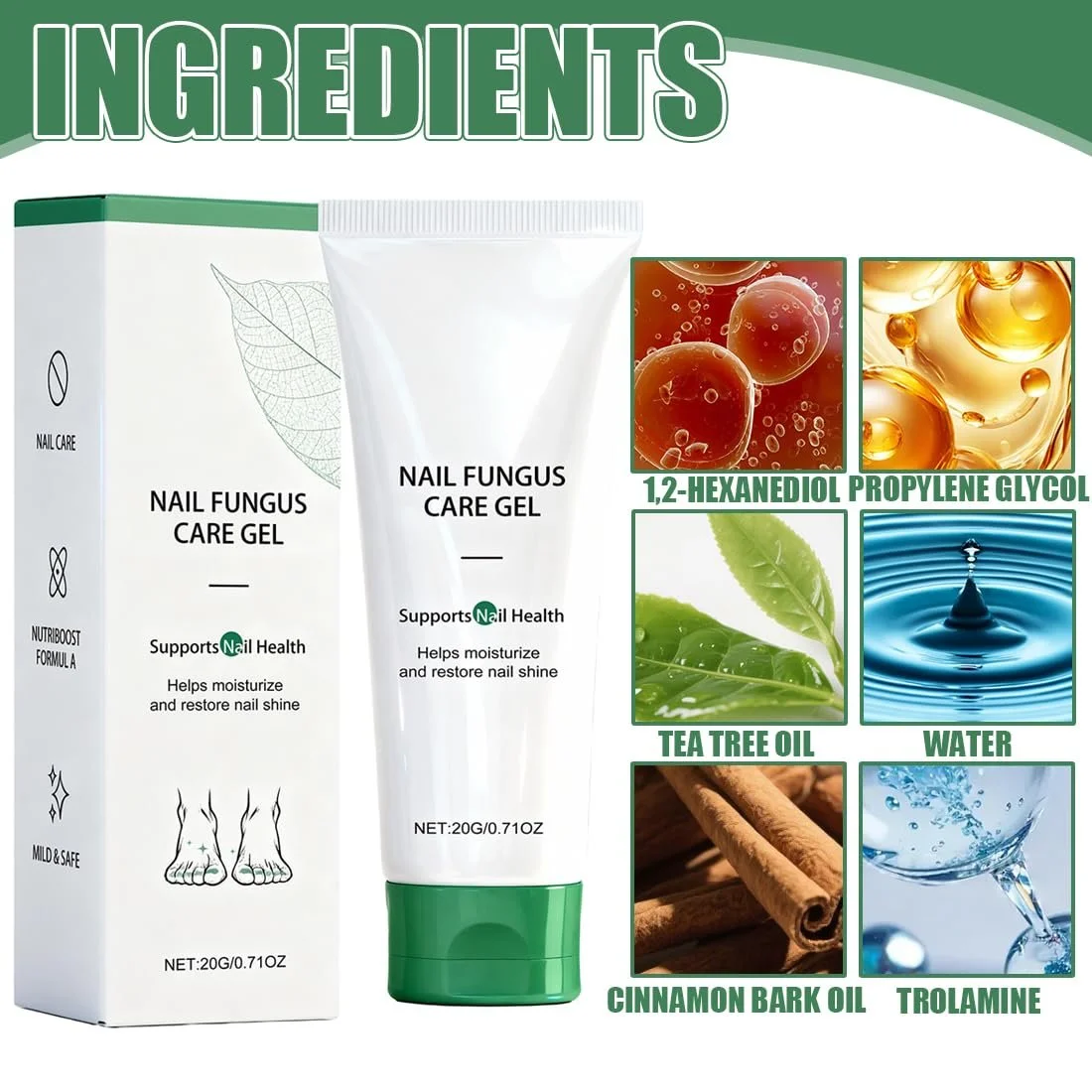 Многофункциональный гель для восстановления ногтей, Гель для лечения ногтей, Крем для ногтей (2 шт.), фото №3