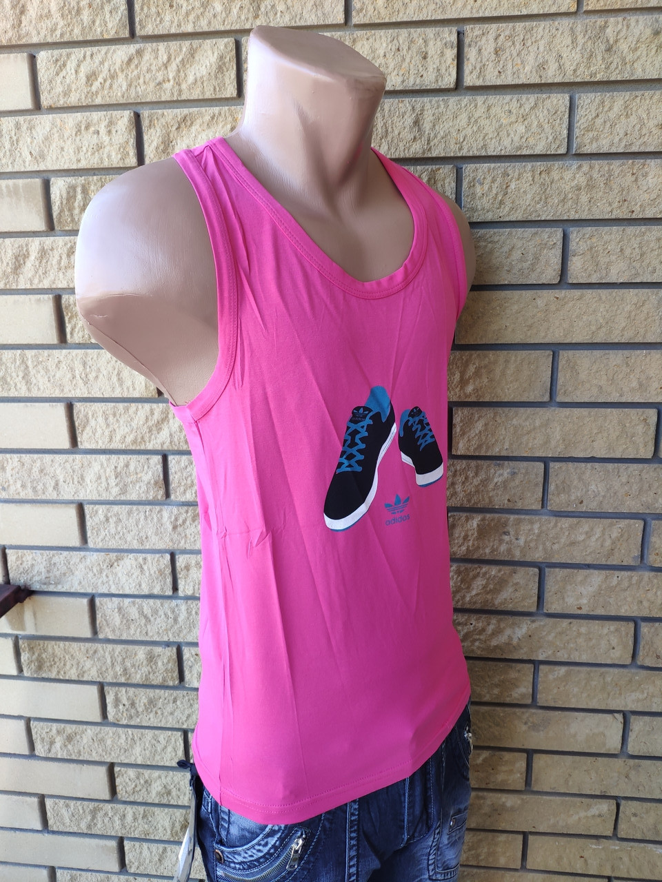 Футболка майка-борцовка мужская брендовая ADIDAS Турция, фото №4