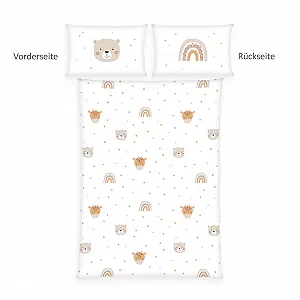Постільна білизна Дитяча Herding babybest Little Friends Winter 40 x 60 см, 100 x 135 см Біла synthetic.ua - Фото 1