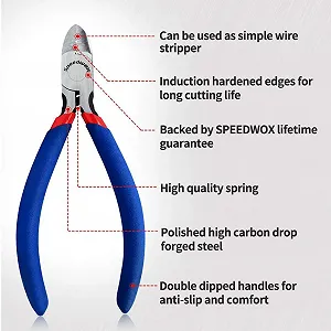 Диагональные плоскогубцы Speedwox 5 дюймов, круглогубцы, плоскогубцы, многоцелевые плоскогубцы, миниатюрные прецизионные плоскогубцы для изготовления ювелирных изделий, микроигольчатые плоскогубцы для рукоделия, хобби, проволоки, синие synthetic.ua - Фото 1