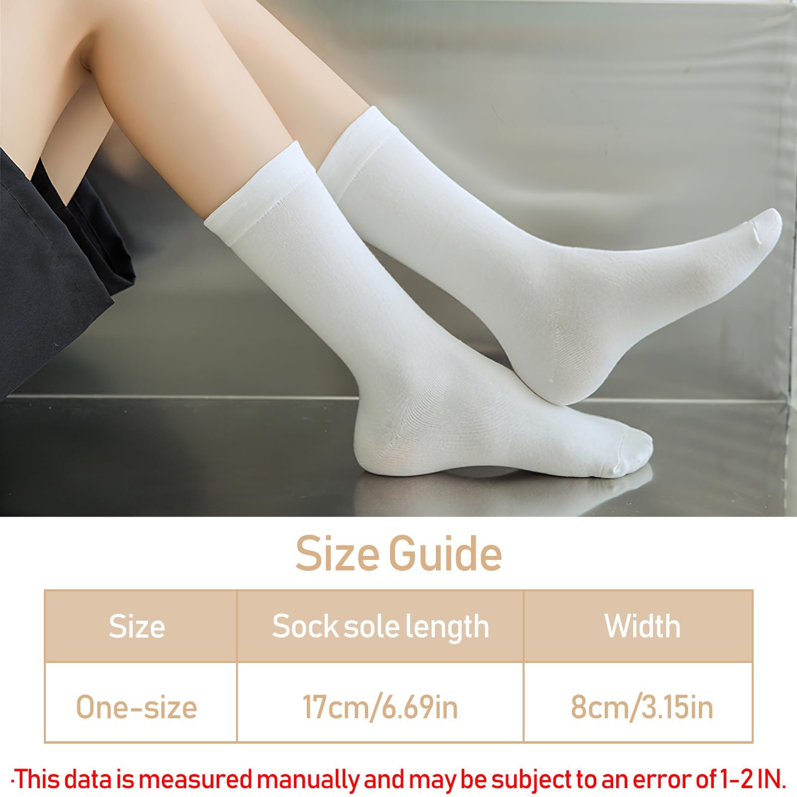 Носки Lusofie (3 пары) Женские хлопковые носки, без резинки, с широким поясом, для хлопка, носки до середины икры, удобная резинка, дышащие, комфортные, один размер, фото №2