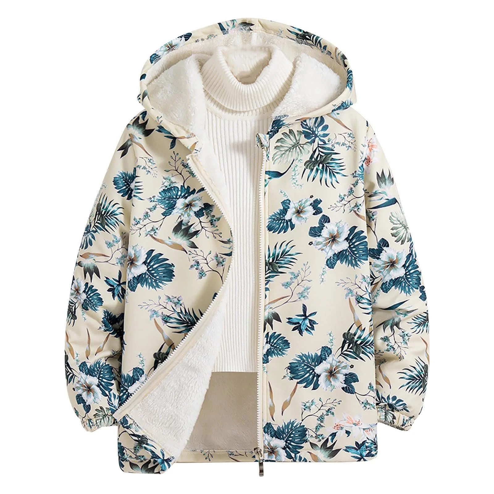 Куртка стьобана SYDUZAX для дівчат-підлітків, квітковий принт, фото №1