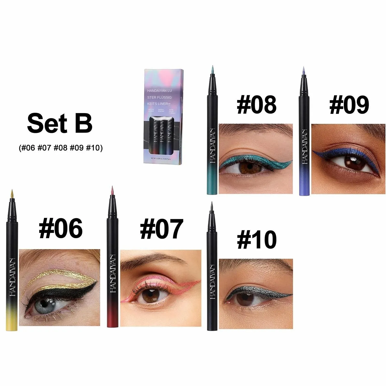 Жидкая Подводка для глаз с блестками Paodduk, фото №5