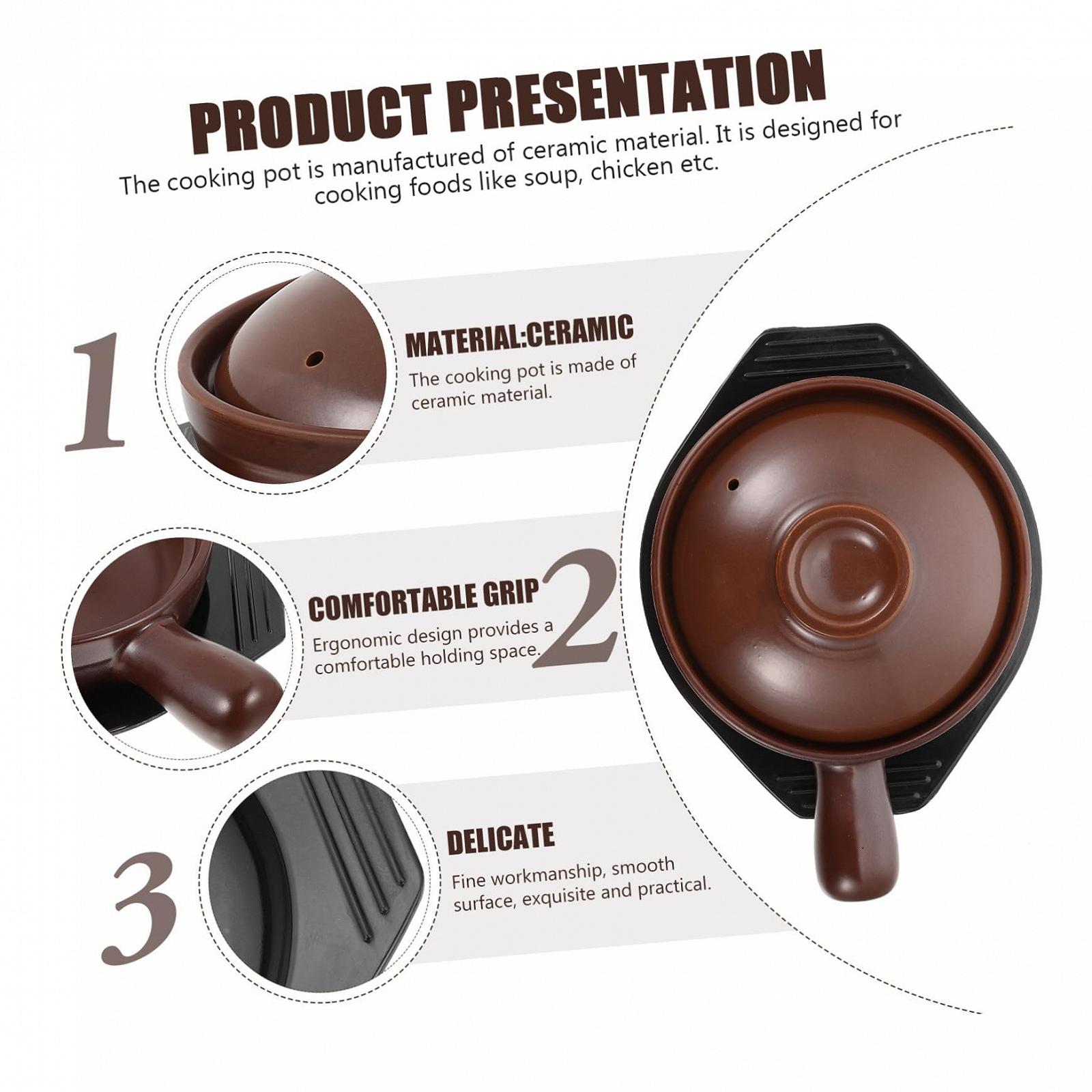 Кастрюля керамическая с ручкой термостойкая для плиты, фото №6