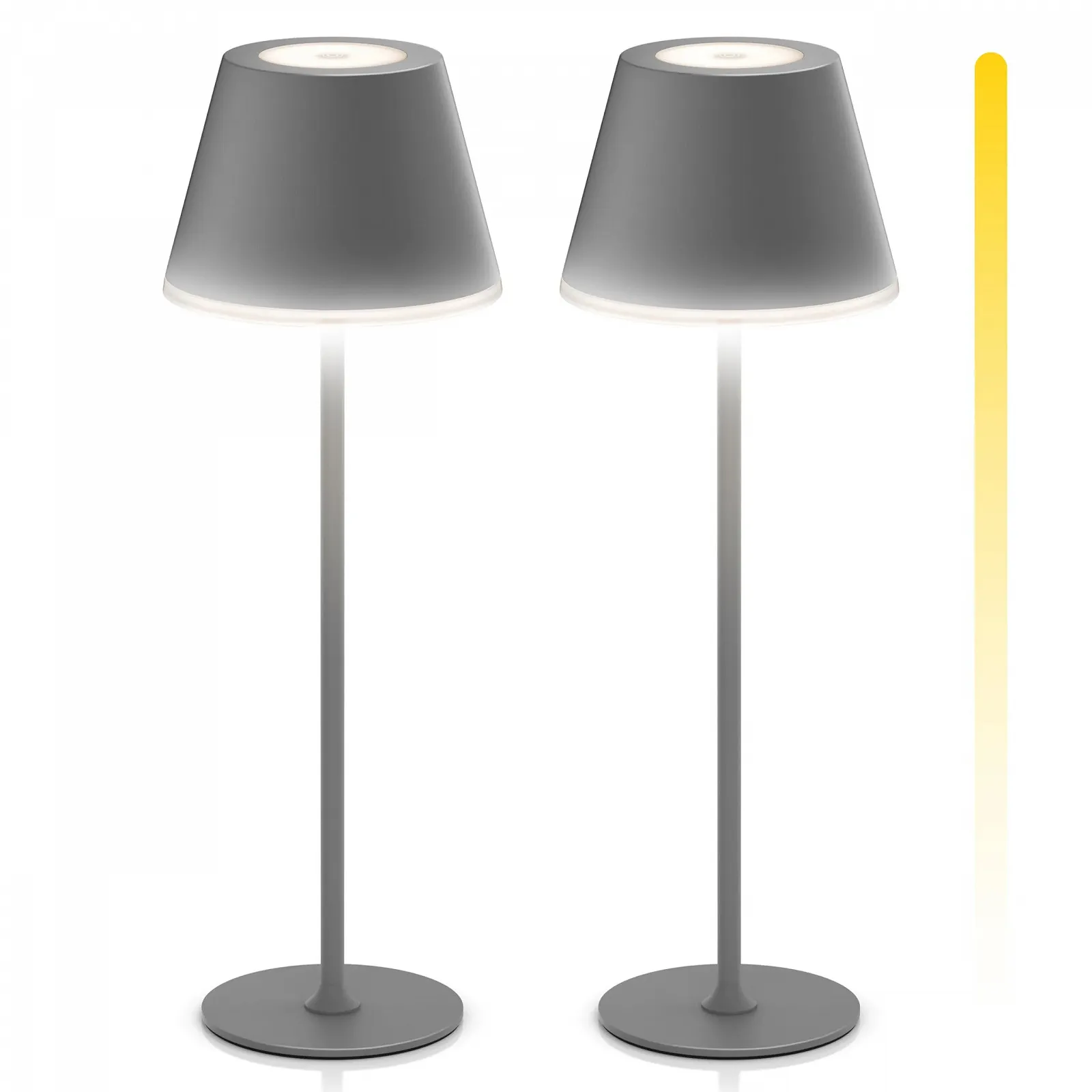 Настільна лампа LED Brandson Акумуляторна Бездротова Набір 2 шт. 3 рівні кольору Метал, фото №1