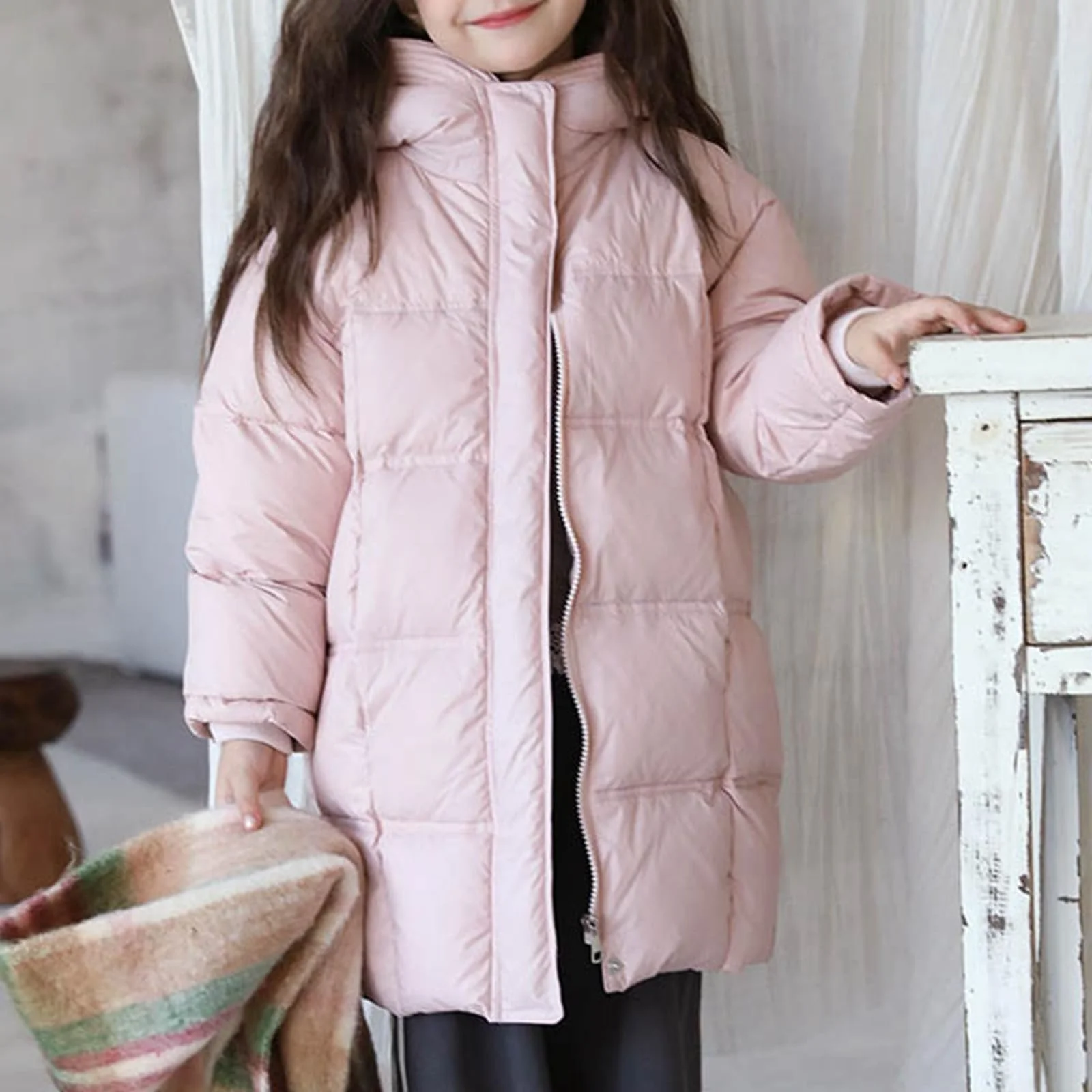 Зимняя куртка для девочек и мальчиков, повседневная стеганая куртка, толстая хлопковая куртка, однотонное зимнее пальто, ветрозащитная стеганая куртка, уличная куртка, пальто, фото №2 Зимняя куртка для девочек и мальчиков, повседневная стеганая куртка, толстая хлопковая куртка, однотонное зимнее пальто, ветрозащитная стеганая куртка, уличная куртка, пальто, фото №2