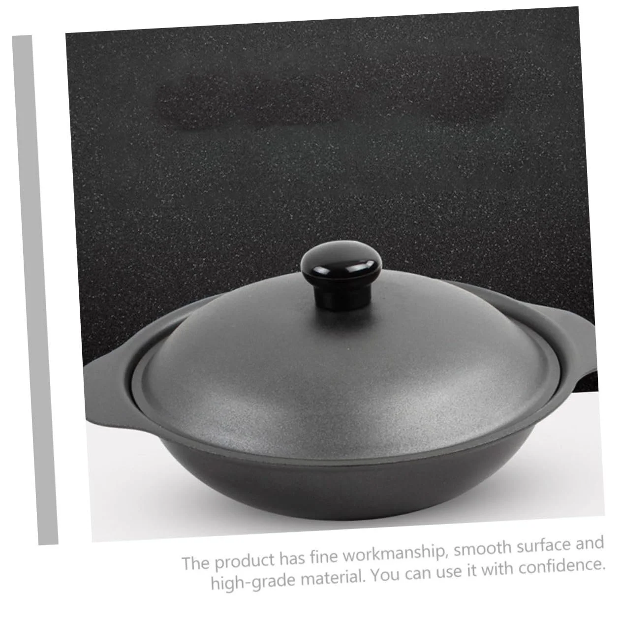 Каструля чавунна 22 cm з кришкою антипригарна, фото №7