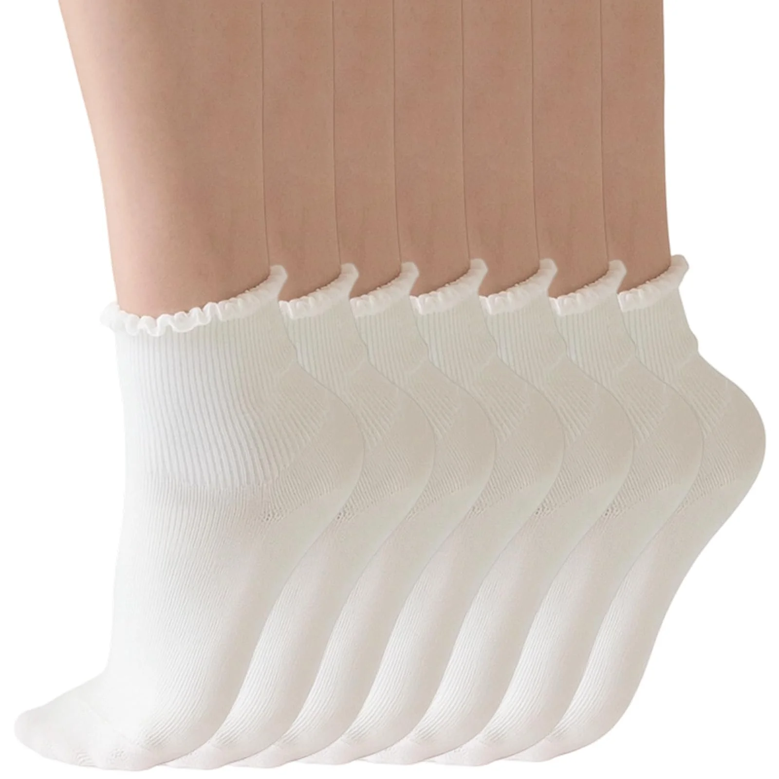 Жіночі шкарпетки з рюшами Білий, 8 пар, розмір 36-41, фото №1 Жіночі шкарпетки з рюшами Білий, 8 пар, розмір 36-41, фото №1