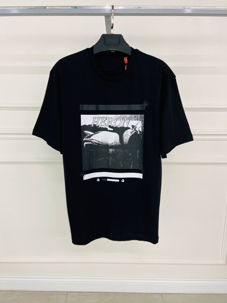 Футболка Heron Preston с брендовым принтом черного цвета f576, фото №1 Футболка Heron Preston с брендовым принтом черного цвета f576, фото №1