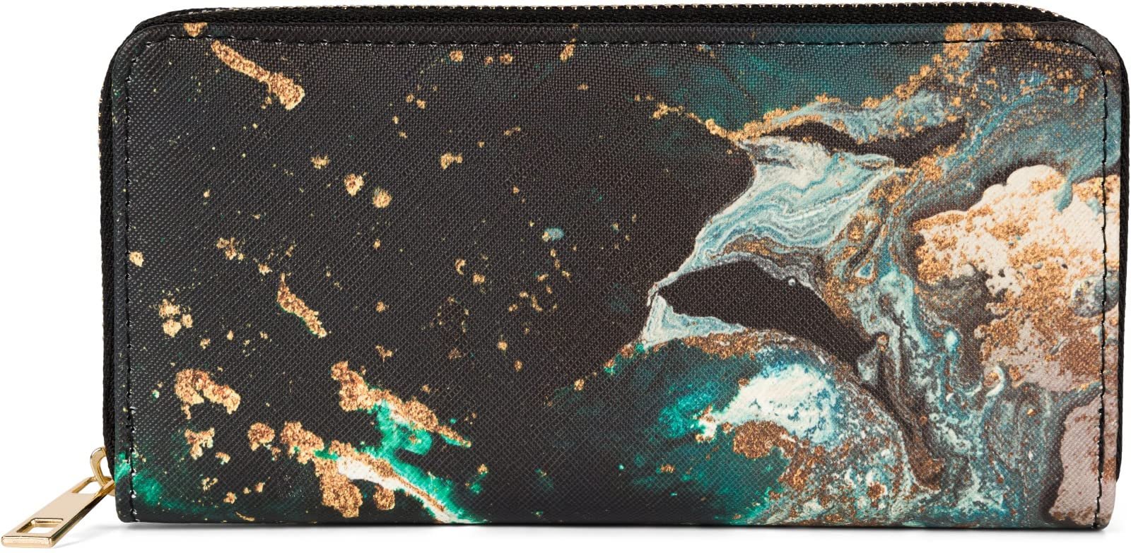 Кошелек женский styleBREAKER Marble Pattern 02040152 Черный/бензиновый-белый, фото №1