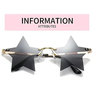 Солнцезащитные очки Без оправы Звезда Унисекс Модные очки для вечеринок Хэллоуин Фотореквизит synthetic.ua - Фото 1