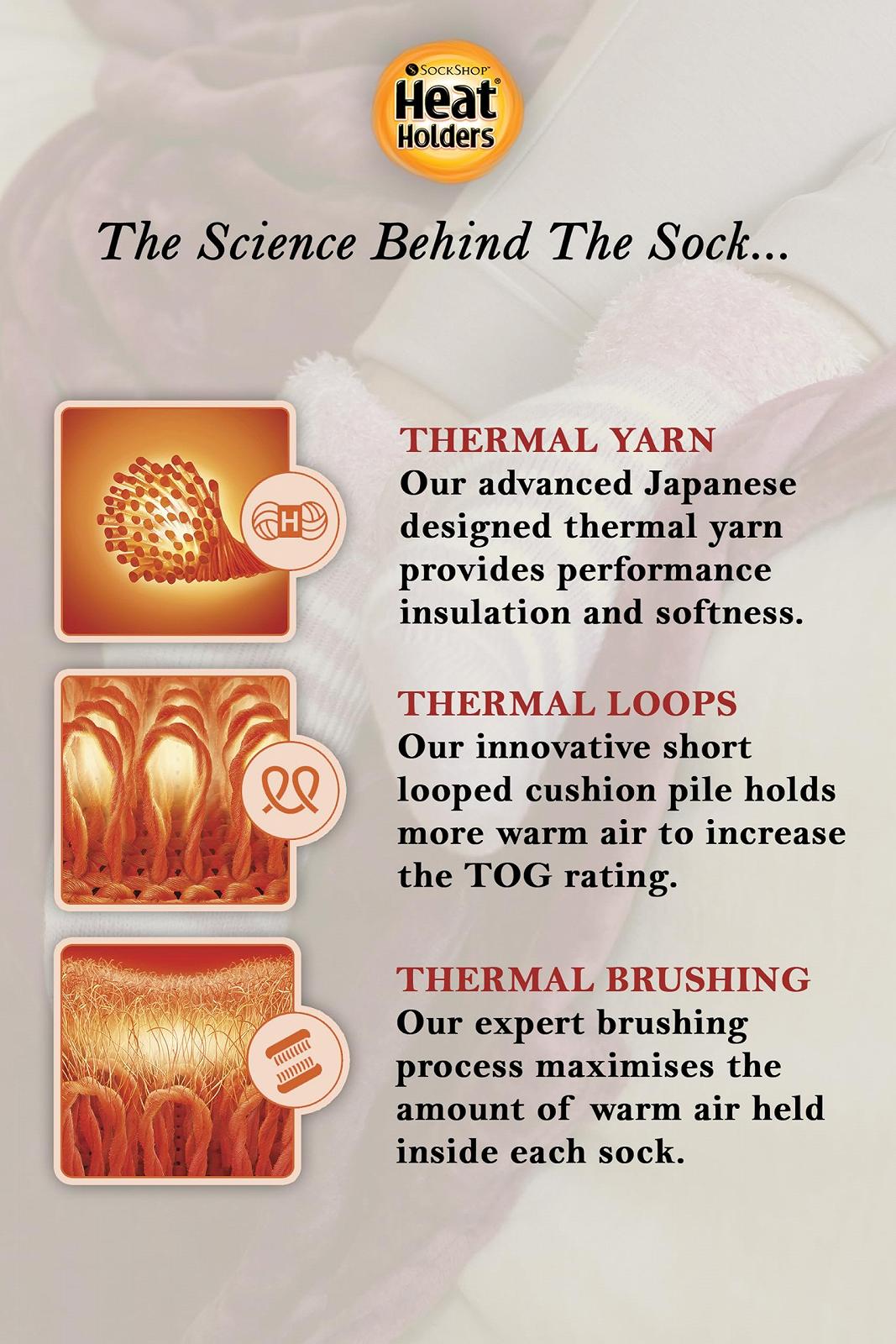 Термошкарпетки жіночі HEAT HOLDERS Abs Non-Slip Fleece з пухирцями, фото №6