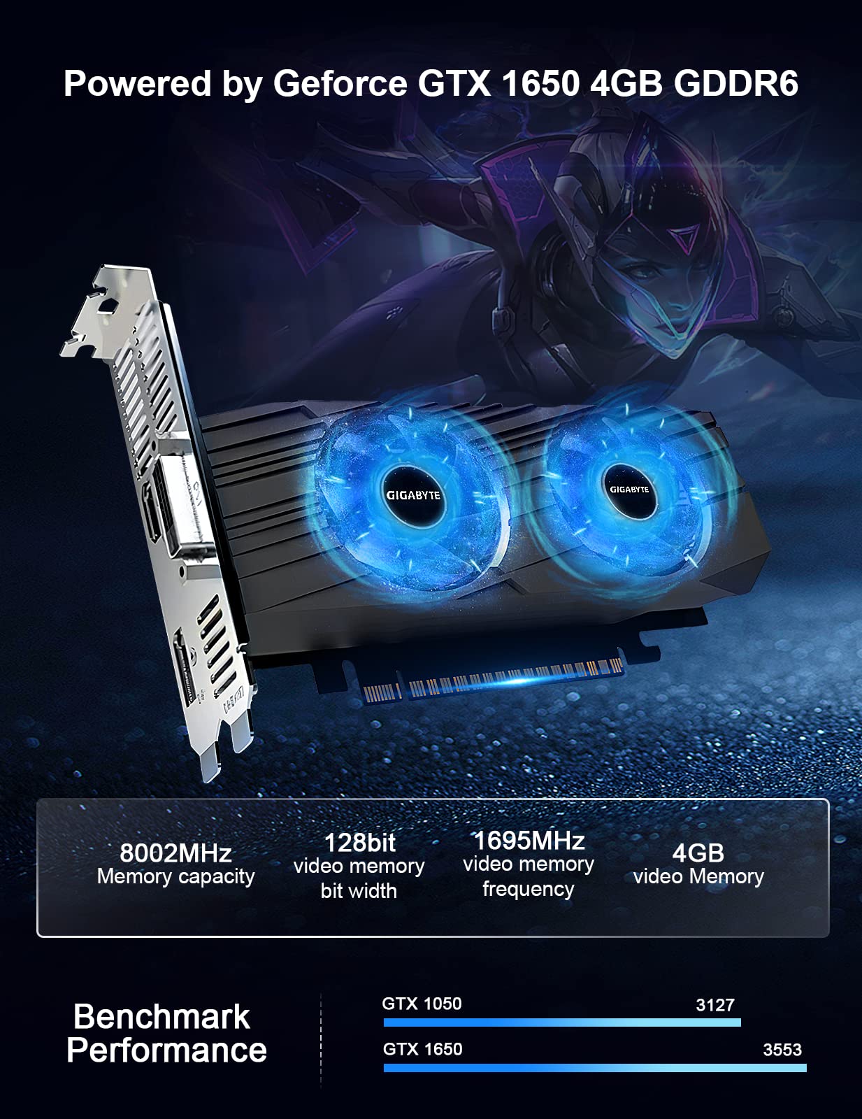 Mini ПК HYSTOU i5 12400F 32ГБ DDR4 512ГБ M.2 NNMe SSD GTX1650 DP 8K HDMI 4k DVI Windows 11 Pro, фото №5