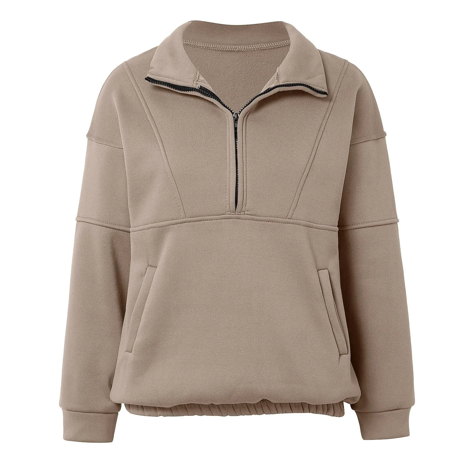 Жіночий світшот з напівзастібкою-блискавкою, коміром-стійкою, фото №4