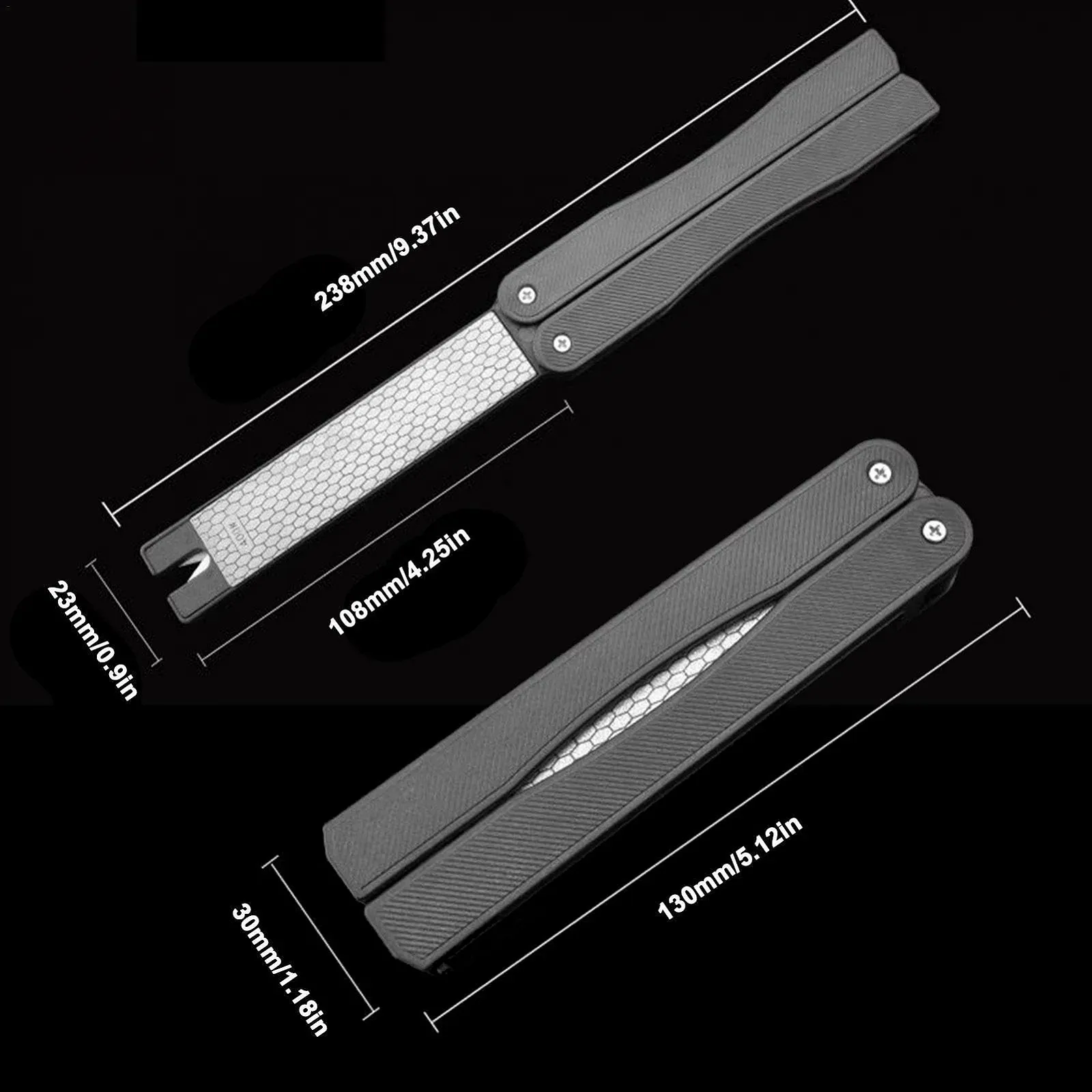 Точило двостороння складана Diafold алмазна 400/600 грит напилок для заточування ножів, фото №4